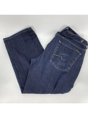 7 for All Mankind Austyn Jeand Dark Wash Straight Leg Denim Mens 36 x 27 SHORT
